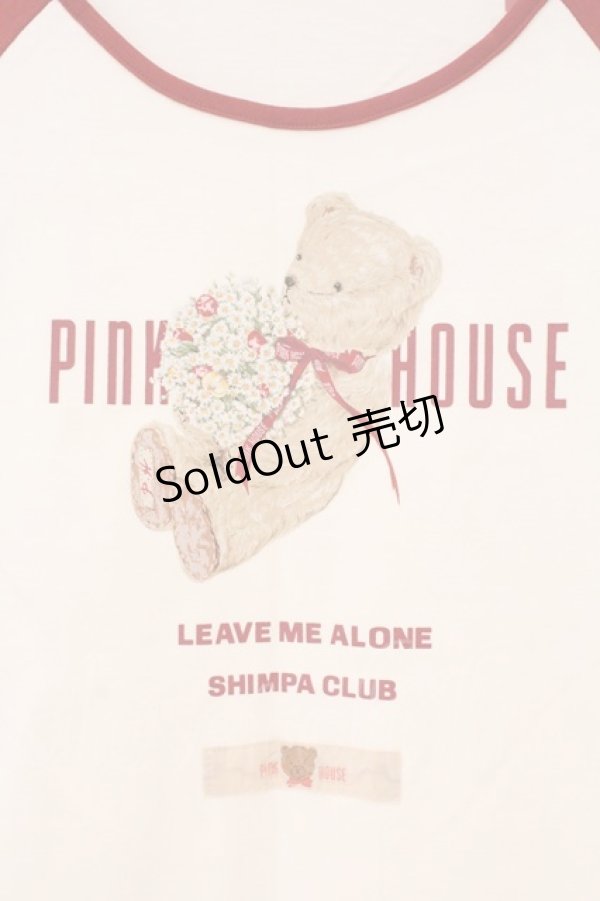 画像2: PINK HOUSE / ブーケテディラグランカットソー  アカ O-26-03-10-017-LO-TO-IG-OS (2)