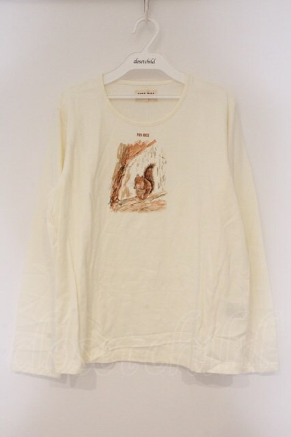 画像1: PINK HOUSE / どうぶつプリントTシャツ L シロ O-26-03-10-020-LO-TO-IG-OS (1)