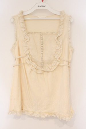 画像: PINK HOUSE / タック多ボタンタンクトップ  ベージュ O-26-03-10-021-LO-TO-IG-OS