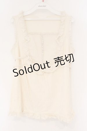 画像: PINK HOUSE / タック多ボタンタンクトップ  ベージュ O-26-03-10-021-LO-TO-IG-OS