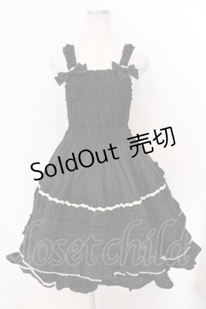 画像: BABY,THE STARS SHINE BRIGHT / シャーリングジャンパースカート  クロ×シロ O-26-03-11-037-BA-OP-OW-OS