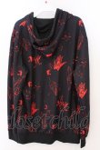 画像3: NieR Clothing / 転写ジップパーカー F ブラック×レッド折り鶴柄 O-26-03-11-044-PU-BL-OW-OS (3)