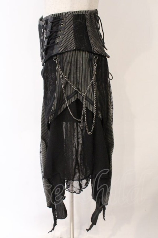 画像2: Ozz Croce / Garden of Fallen Angelコルセットスカート  ブラック O-26-03-11-050-OO-SK-OW-OS (2)