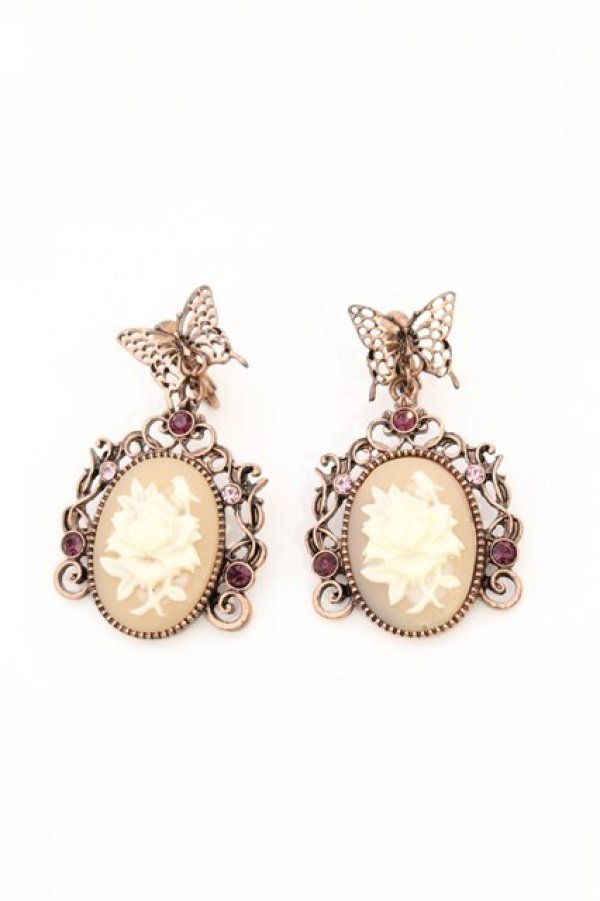 画像1: axes femme / ローズカメオイヤリング  ピンクゴールド O-26-03-11-008-AX-AC-IG-OS (1)