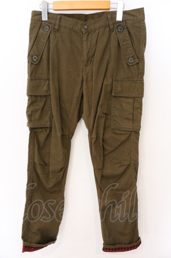 画像1: HYSTERIC GLAMOUR / バックプリントコットンカーゴパンツ M カーキ O-26-03-11-058-PU-PA-YM-OS (1)
