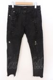 画像1: ALGONQUINS / デストロイバイカーデニムスキニーパンツ M ブラック O-26-03-11-059-AL-PA-YM-OS (1)