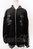 画像1: REFLEM / ドラゴン刺繍ベロアスカジャン F ブラック O-26-03-11-063-PU-JA-YM-OS (1)