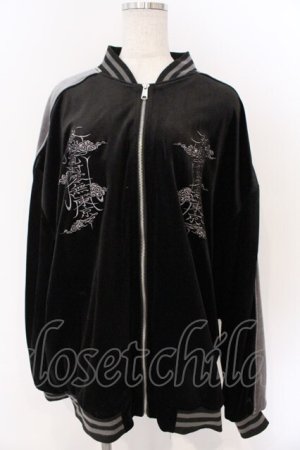 画像: REFLEM / ドラゴン刺繍ベロアスカジャン F ブラック O-26-03-11-063-PU-JA-YM-OS