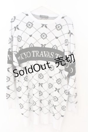 画像: TRAVAS TOKYO / ロゴ総柄ジャガードニットプルオーバー F ホワイト O-26-03-11-067-PU-TO-YM-OS