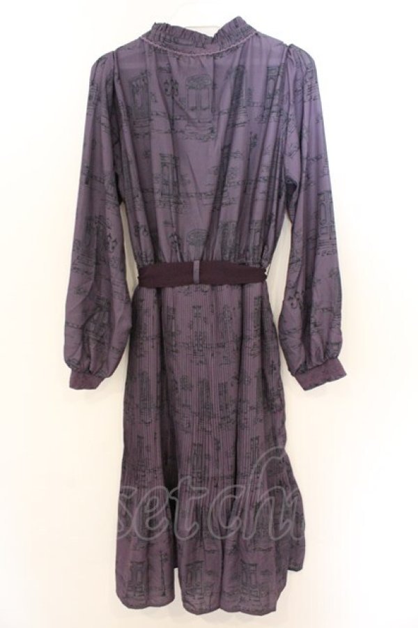 画像4: axes femme / 扉と街灯柄ワンピース F パープル O-26-03-11-079-0-OP-OW-OS (4)