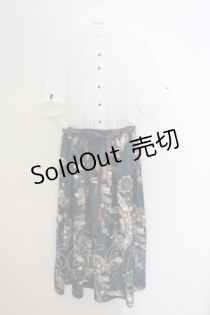 画像: axes femme / 燦爛柄ワンピース F ブルーグリーン O-26-03-11-080-AX-OP-OW-OS