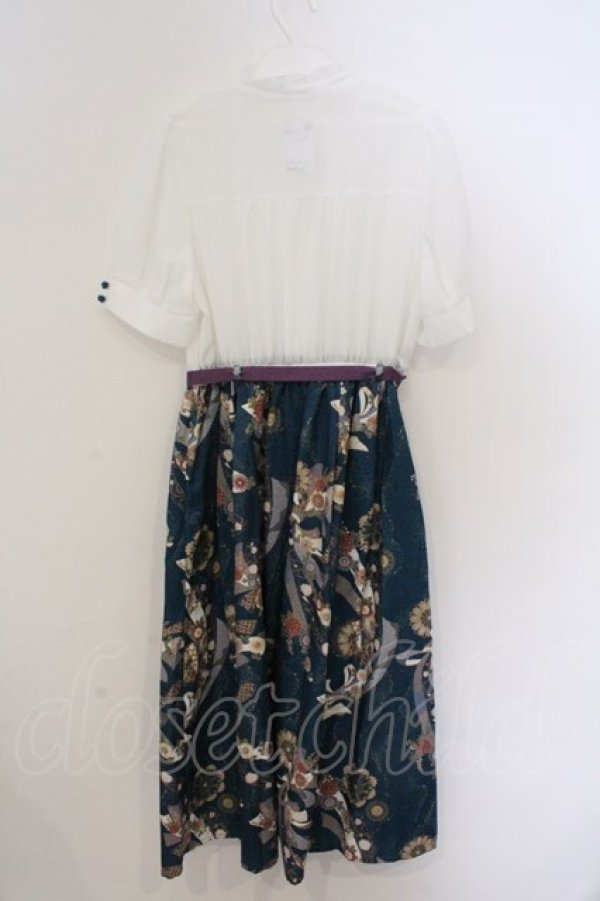 画像2: axes femme / 燦爛柄ワンピース F ブルーグリーン O-26-03-11-080-AX-OP-OW-OS (2)