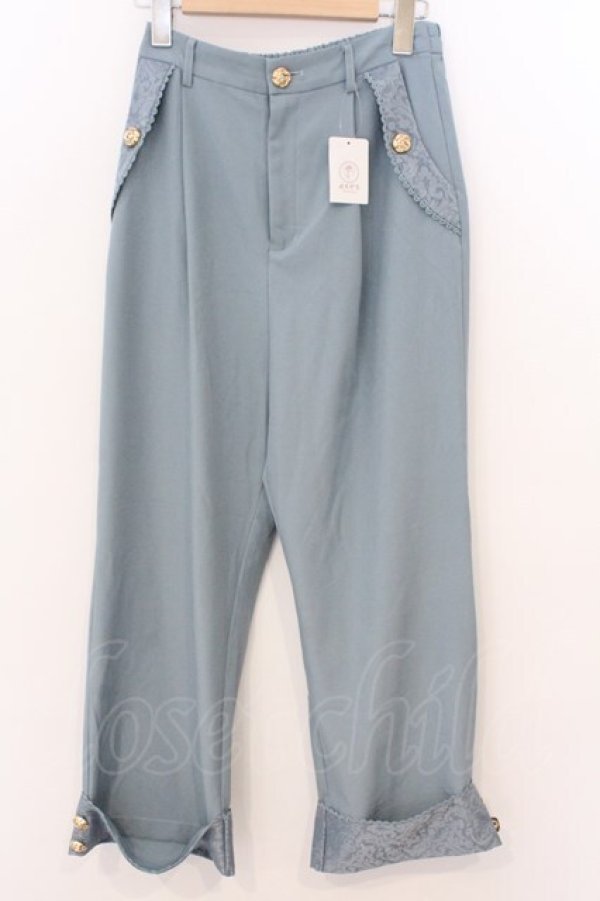 画像1: axes femme / サイドジャガードポケットパンツ M ブルー O-26-03-11-085-AX-PA-OW-OS (1)
