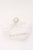 画像1: Maison de FLEUR / パールレースオーガンジーリボンマンゴーポーチ  シロ O-26-03-11-013-LO-ZA-IG-OS (1)