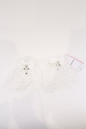 画像: Chalmiere / クロスレースお袖留め  シロ O-26-03-11-015-0-ZA-IG-OS