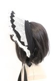 画像3: 妹抖手作工作屋 / レースデコレーション ハーフボンネット  クロ×シロ O-26-03-11-018-PU-AC-IG-OS (3)