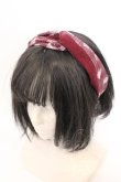 画像1: axes femme / ローズ×チェック柄ヘアバンド  ワイン O-26-03-11-025-AX-AC-IG-OS (1)