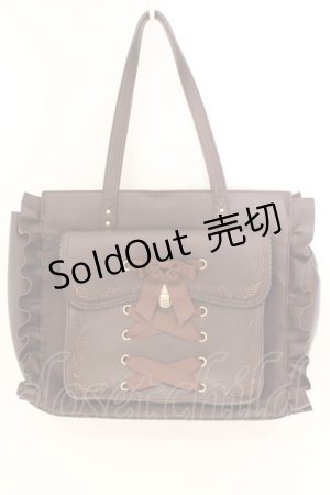 画像: axes femme POETIQUE / 編み上げフリルバッグ  ブラウン O-26-03-11-031-AX-BG-IG-OS