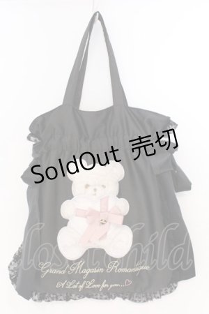 画像: LIZ LISA / ボアくまアップリケリボントート  クロ O-26-03-11-032-LO-BG-IG-OS