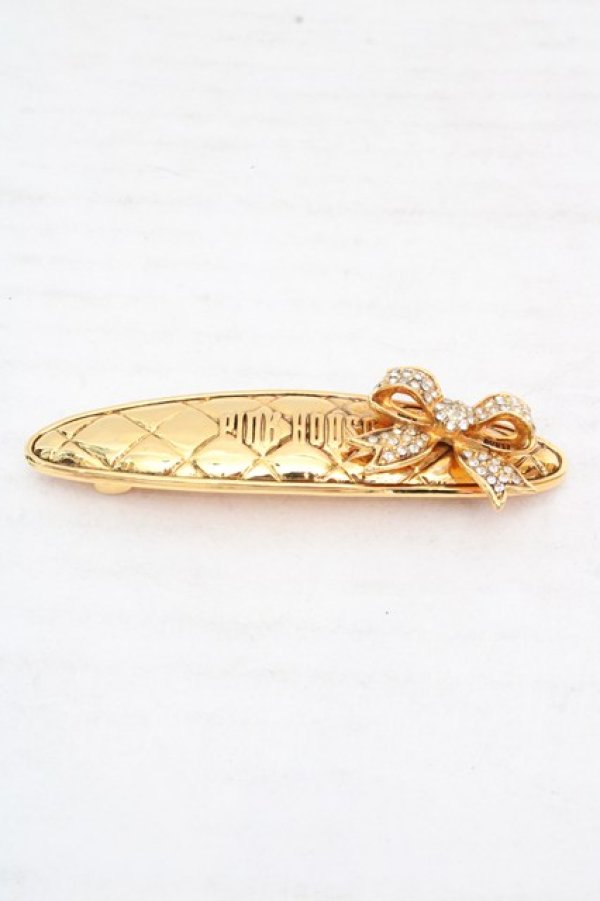 画像1: PINK HOUSE / リボンモチーフバレッタ  ゴールド O-26-03-12-046-LO-AC-OW-OS (1)