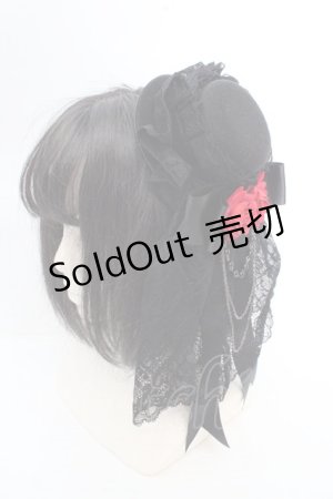 画像: MARBLE / ヴェールミニハット  ブラック×レッド O-26-03-12-052-GO-AC-IG-ZT0314J