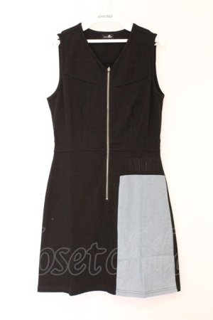 画像: NieR Clothing / ノースリーブワンピース  ブラック×ライトインディゴ O-26-03-12-1030-PU-TO-IG-OS