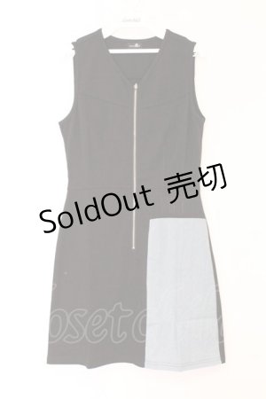 画像: NieR Clothing / ノースリーブワンピース  ブラック×ライトインディゴ O-26-03-12-1030-PU-TO-IG-OS