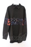 画像1: NieR Clothing / ブロッキングプルオーバーシャツ  向日葵　ブラック O-26-03-12-1033-PU-BL-IG-OS (1)