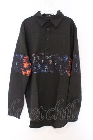 画像: NieR Clothing / ブロッキングプルオーバーシャツ  向日葵　ブラック O-26-03-12-1033-PU-BL-IG-OS