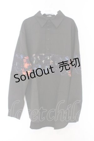 画像: NieR Clothing / ブロッキングプルオーバーシャツ  向日葵　ブラック O-26-03-12-1033-PU-BL-IG-OS