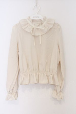 画像: m petit by misako / フリルペプラムブラウス S アイボリー O-26-03-12-1042-LO-BL-IG-OS