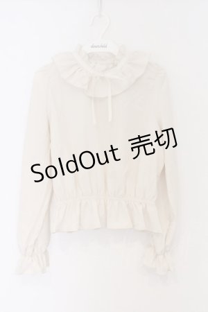 画像: m petit by misako / フリルペプラムブラウス S アイボリー O-26-03-12-1042-LO-BL-IG-OS