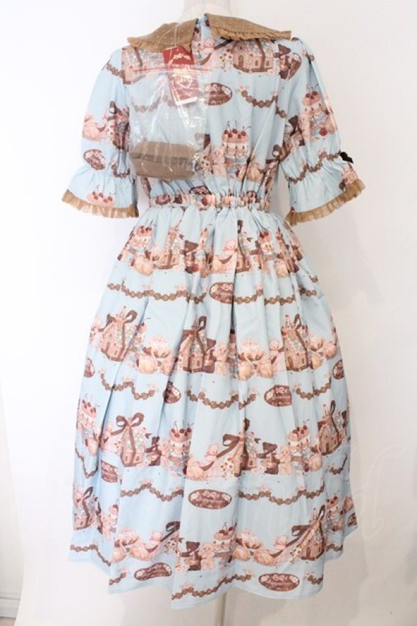 画像5: axes femme kawaii / お菓子の家柄ワンピース M ミント O-26-03-12-1005-AX-BL-IG-OS (5)