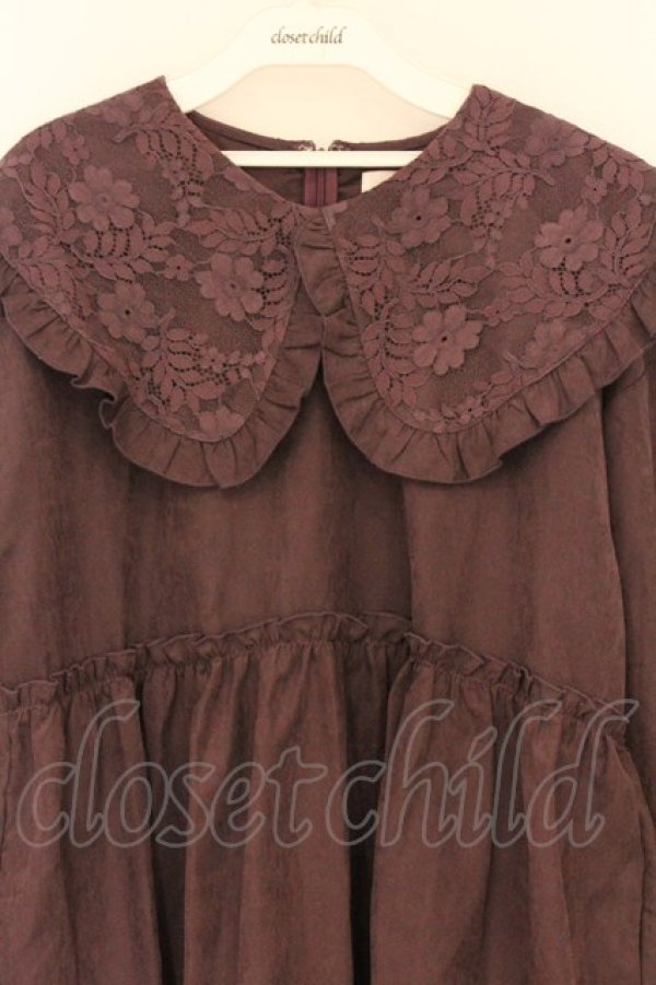 画像2: merry jenny / レースフリルカラーミニワンピース  パープル O-26-03-12-1012-LO-OP-IG-OS (2)