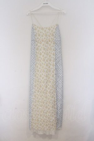 画像: merry jenny / flower × check キャミワンピース  アイボリー×サックス×イエロー O-26-03-12-1014-LO-OP-IG-OS