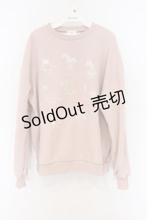 画像: merry jenny / 猫図鑑スウェット  ピンク O-26-03-12-1015-LO-TO-IG-OS