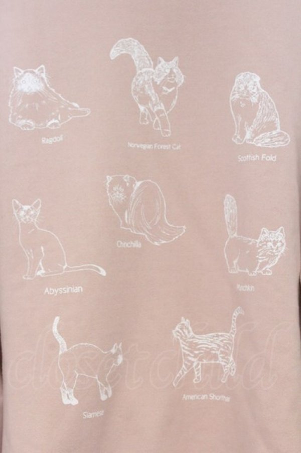 画像2: merry jenny / 猫図鑑スウェット  ピンク O-26-03-12-1015-LO-TO-IG-OS (2)