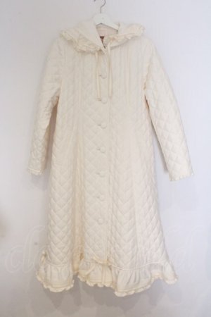 画像: PINK HOUSE / フリルフード付きキルティングロングコート  アイボリー O-26-03-12-1016-LO-CO-IG-OS