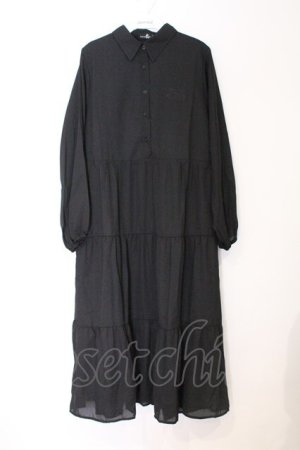 画像: NieR Clothing / 刺繍ロングワンピース  ブラック O-26-03-12-1024-PU-JA-IG-OS