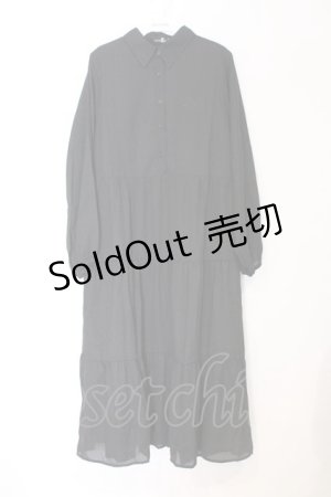 画像: NieR Clothing / 刺繍ロングワンピース  ブラック O-26-03-12-1024-PU-JA-IG-OS