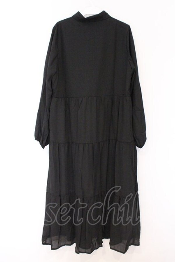 画像3: NieR Clothing / 刺繍ロングワンピース  ブラック O-26-03-12-1024-PU-JA-IG-OS (3)