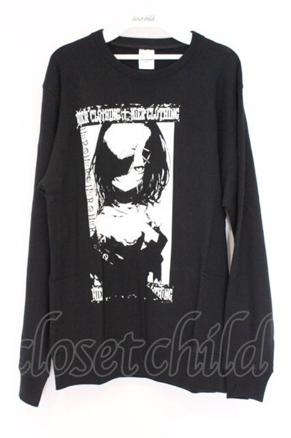 画像1: NieR Clothing / プリントトレーナー L ブラック 擬人化 O-26-03-12-1025-PU-TO-IG-OS (1)