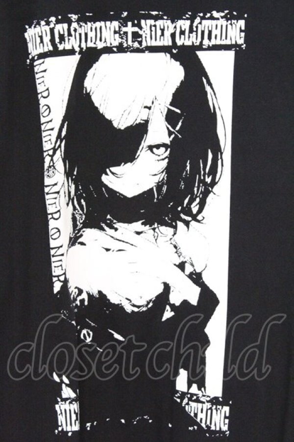 画像2: NieR Clothing / プリントトレーナー L ブラック 擬人化 O-26-03-12-1025-PU-TO-IG-OS (2)