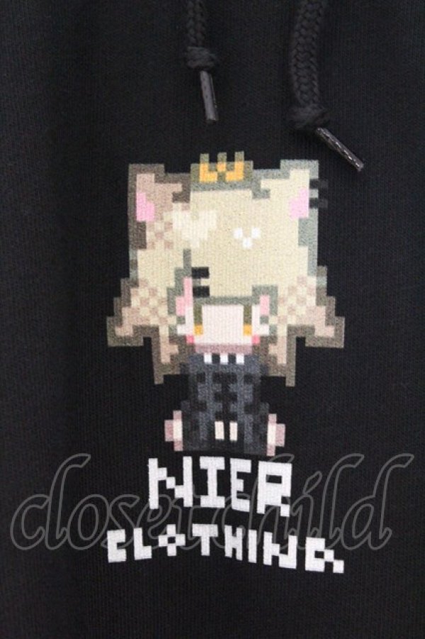 画像2: NieR Clothing / プリントパーカー  ブラック ビットキャラクター O-26-03-12-1026-PU-TO-IG-OS (2)