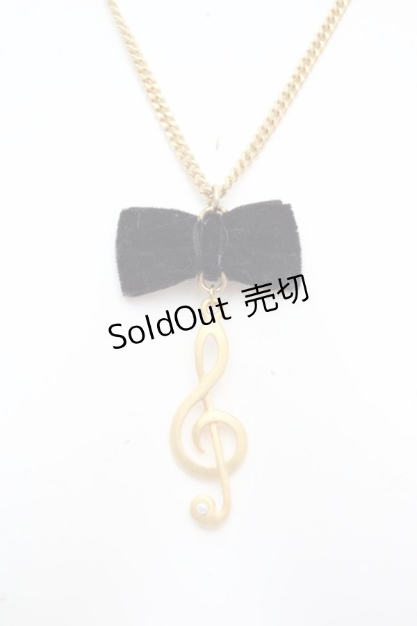 画像1: Fi.n.t / 別珍リボン使いネックレス  ゴールド×クロ O-26-03-12-008-CA-AC-OW-OS (1)