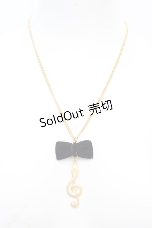 画像2: Fi.n.t / 別珍リボン使いネックレス  ゴールド×クロ O-26-03-12-008-CA-AC-OW-OS (2)