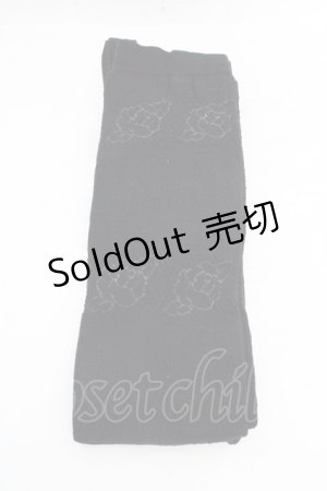 画像: Emily Temple cute / ローズpt透かしオーバーニーソックス  クロ O-26-03-12-012-ET-ZA-OW-OS