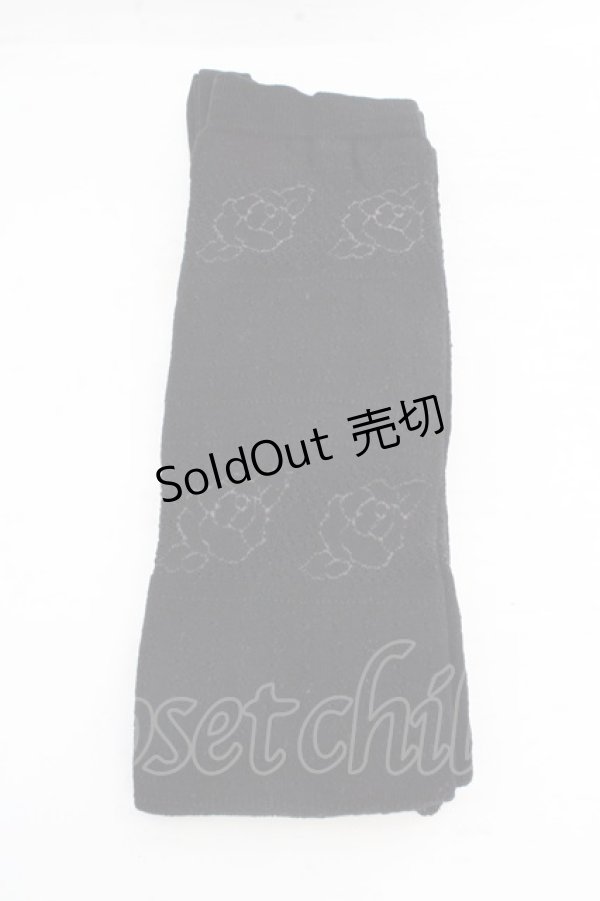 画像1: Emily Temple cute / ローズpt透かしオーバーニーソックス  クロ O-26-03-12-012-ET-ZA-OW-OS (1)