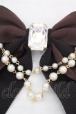 画像2: Enchantlic Enchantilly / 宝石箱パールリボンブローチ〜私の為の一輪の薔薇〜  ブラウン×クロ O-26-03-12-027-LO-AC-OW-OS (2)