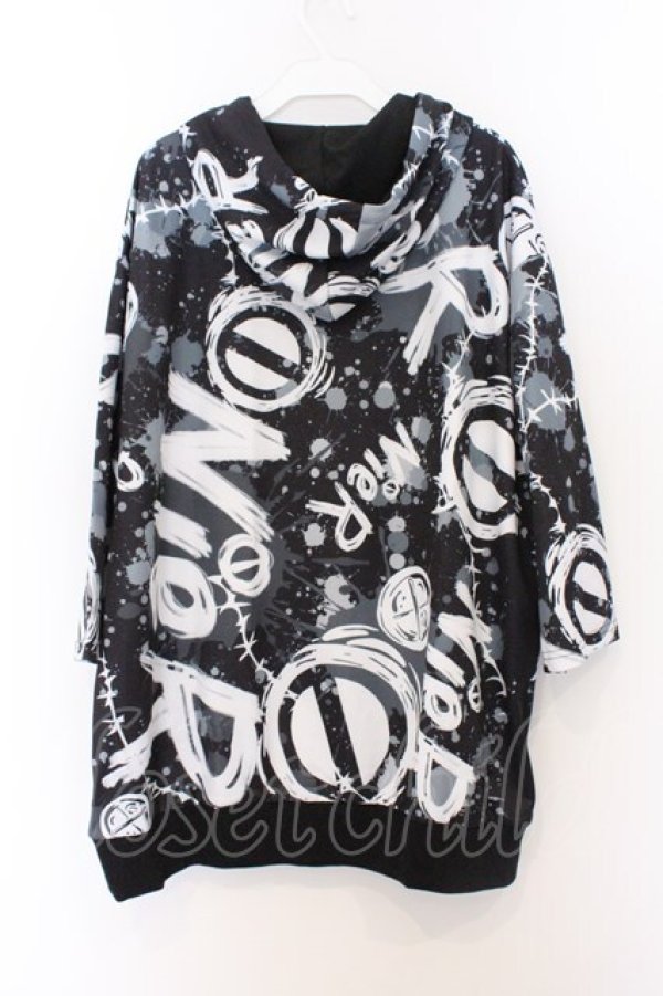 画像3: NieR Clothing / 転写ZIPパーカー F ブラック×ロゴ O-26-03-13-031-PU-TO-OW-OS (3)